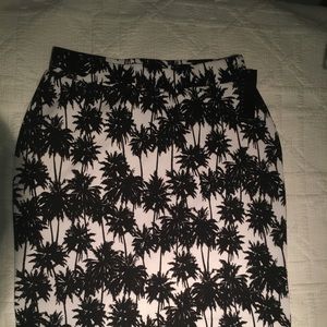 Vintage Palm Tree design, knee high skirt